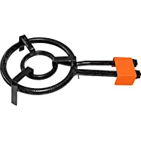 Garcima Paella Anillo Doble Quemador de Gas Natural- 30 cm- Negro- Juego de 6